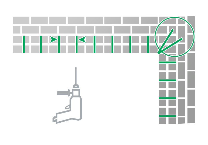 Bohrlochschema Horizontalsperre von innen Bohrlochschema Horizontalsperre von innen